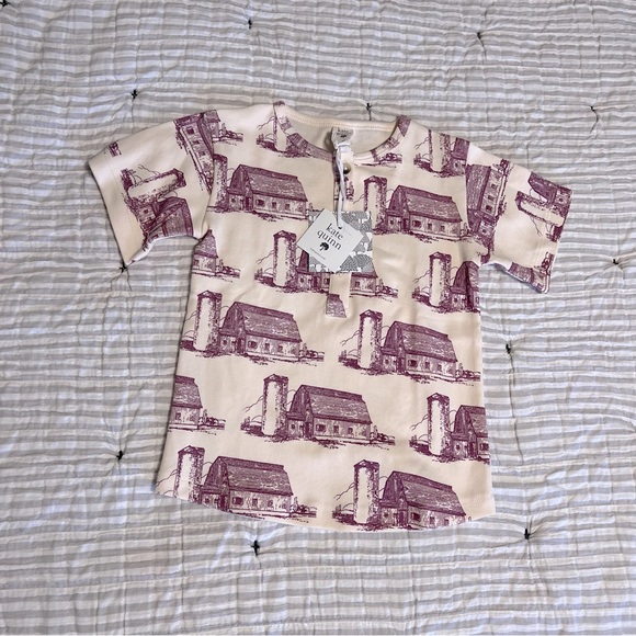 NWT Kate Quinn Boxy Henley Tees Farm Piggies Barn - Picture 3 of 4